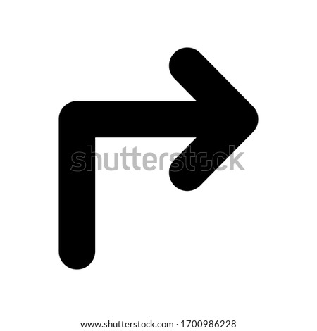 Turn right arrow icon in line style. Suitable for mobile apps, web apps and print media.