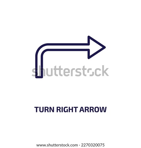 turn right arrow icon from user interface collection. Thin linear turn right arrow, arrow, turn outline icon isolated on white background. Line vector turn right arrow sign, symbol for web and mobile