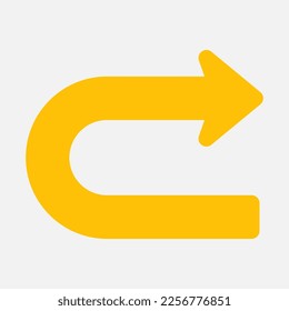 Turn right arrow icon vector illustration in flat style, use for website mobile app presentation