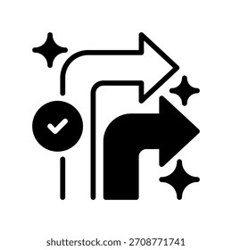 Turn Right Arrow Line Icon, Outline Symbol for Route Direction, Driving Guidance, Map Turning, Street Navigation, and Path Movement. Vector Sign Icon.