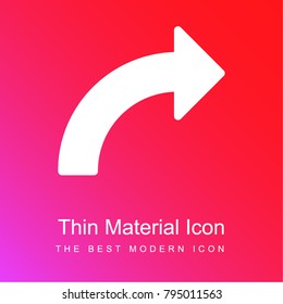 Turn right arrow red and pink gradient material white icon minimal design