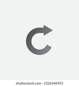 Turn Right Arrow Vector Illustration Editable Color