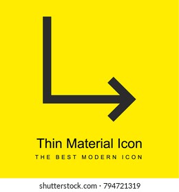 Turn right bright yellow material minimal icon or logo design