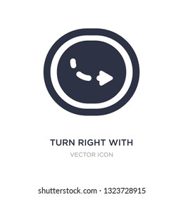 turn right with broken line icon on white background. Simple element illustration from UI concept. turn right with broken line sign icon symbol design.