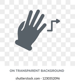 Turn Right gesture icon. Trendy flat vector Turn Right gesture icon on transparent background from Hands and guestures collection. 