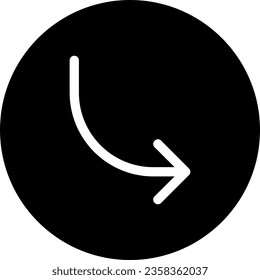turn right glyph icon illustration vector