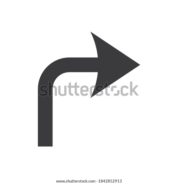 Turn right glyph icon road sign\
vector illustration in white background. Turn right icon\
sign