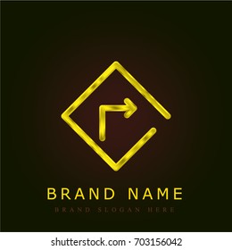Turn Right golden metallic logo