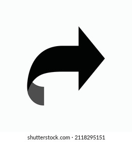 Turn Right Icon.Try Again Symbol - Vector.