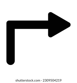 icono de giro a la derecha, vector de flecha, ilustración derecha