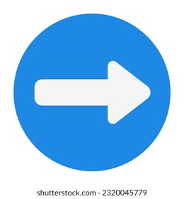 Icono de giro a la derecha en estilo plano, uso para la presentación de aplicaciones móviles del sitio web