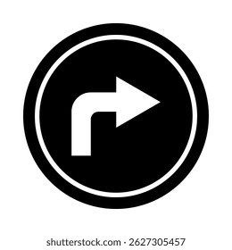 Turn right icon Glyph Icon Design For Personal And Commercial Use