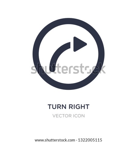 turn right icon on white background. Simple element illustration from Alert concept. turn right sign icon symbol design.