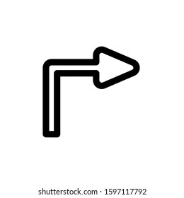 Turn right icon, vector illustration. Flat design style. vector turn right icon illustration isolated on white, turn right icon Eps10. turn right icons graphic design vector symbols.