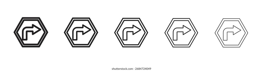 Gire a la Ilustración vectorial de íconos derecha aislada
