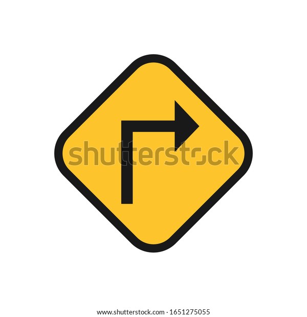 Turn\
right icon vector. Right turn sign symbol\
design.