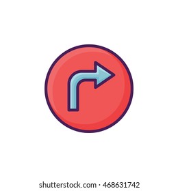 Turn Right Illustration Icon