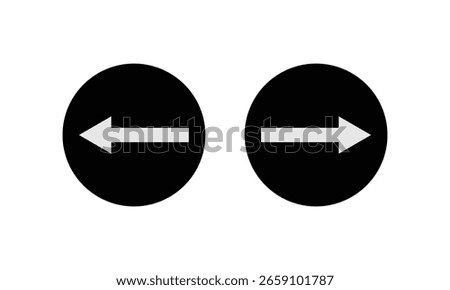 Turn Right and Left Arrow Icon Vector. Back and Next Sign Symbol .Vector Illustration .EPS 10 . 