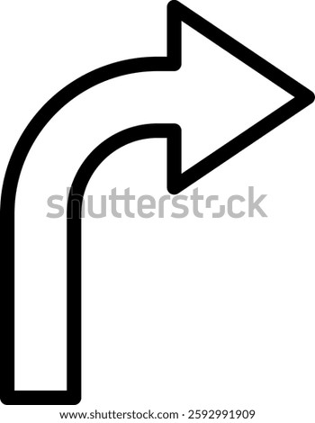 turn right line icon illustration vector