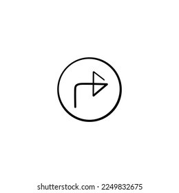 Turn Right Line Style Icon Design