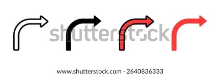 Turn Right Multi Style Icon Set