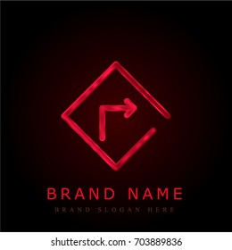 Turn Right red chromium metallic logo
