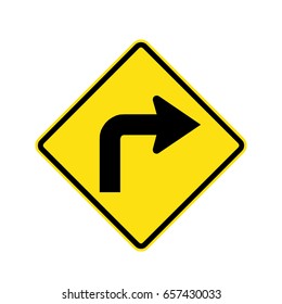 Turn right road sign