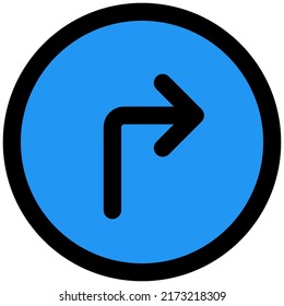 Turn right sign board signal arrows