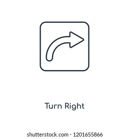 Turn Right Sign concept line icon. Linear Turn Right Sign concept outline symbol design. This simple element illustration can be used for web and mobile UI/UX.