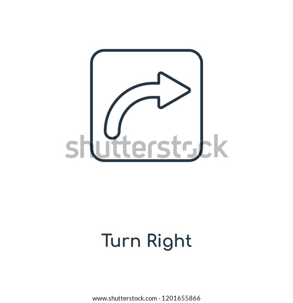Turn Right Sign concept line\
icon. Linear Turn Right Sign concept outline symbol design. This\
simple element illustration can be used for web and mobile\
UI/UX.
