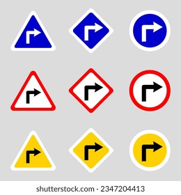 Turn right sign. Vector illustration.