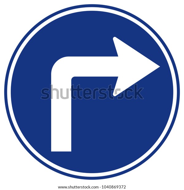 Turn Right Traffic Road\
Sign,Vector Illustration, Isolate On White Background Symbols\
Label. EPS10 