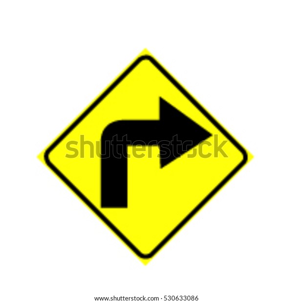 Turn right traffic sign on\
white