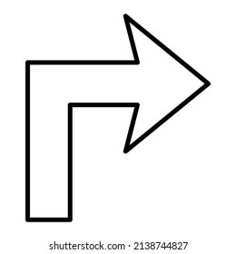 Turn Right vector icon. Can be used for printing, mobile and web applications.