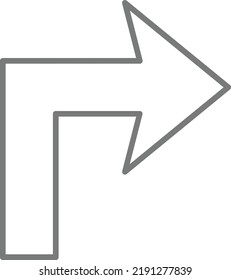 Icono del vector de giro a la derecha. Se puede usar para imprimir, móviles y aplicaciones web.