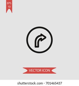 Turn right vector icon illustration symbol