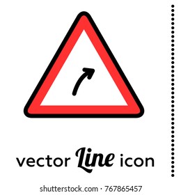 turn right vector road sign icon