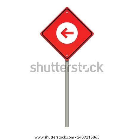 Turn right yellow road sign. Sharp right curve. Traffic warning signs. Vector illustration isolated on white background