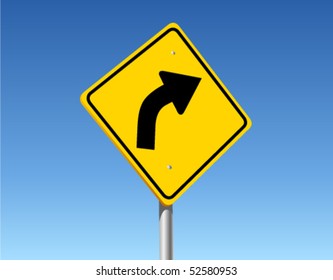 Turn road sign