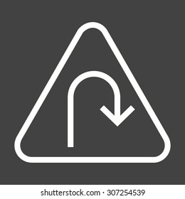 Turn, road, sign icon vector image. Can also be used for traffic signs. Suitable for web apps, mobile apps and print media.