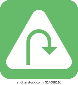 Turn, road, sign icon vector image. Can also be used for traffic signs. Suitable for web apps, mobile apps and print media.
