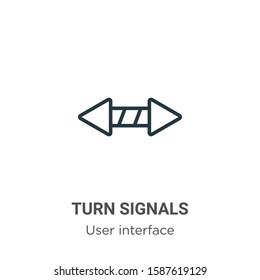 Turn signals outline vector icon. Thin line black turn signals icon, flat vector simple element illustration from editable user interface concept isolated on white background