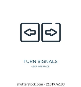 Turn Signals Thin Line Icon. Signal, Turn Linear Icons From User Interface Concept Isolated Outline Sign. Vector Illustration Symbol Element For Web Design And Apps.