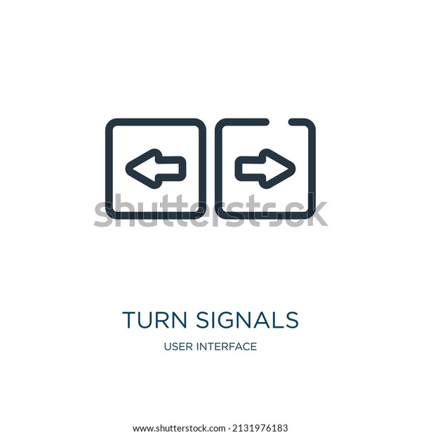 turn signals thin line\
icon. signal, turn linear icons from user interface concept\
isolated outline sign. Vector illustration symbol element for web\
design and apps.