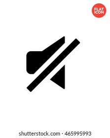 Turn of sound Icon Flat Style Isolated Vector Illustration