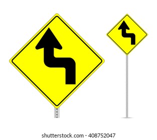 Turn traffic sign vector  