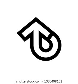 turn u rotate arrow geometric line simple logo vector
