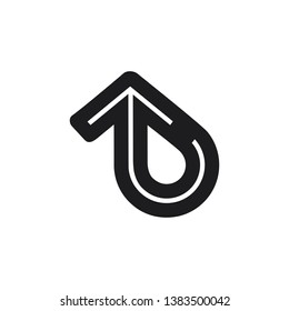 turn u rotate arrow geometric line simple logo vector