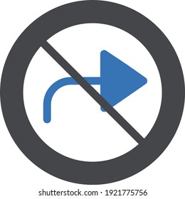 turn vector glyph colour icon
