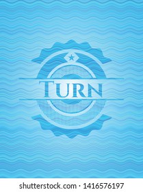 Turn water style emblem. Vector Illustration. Detailed.